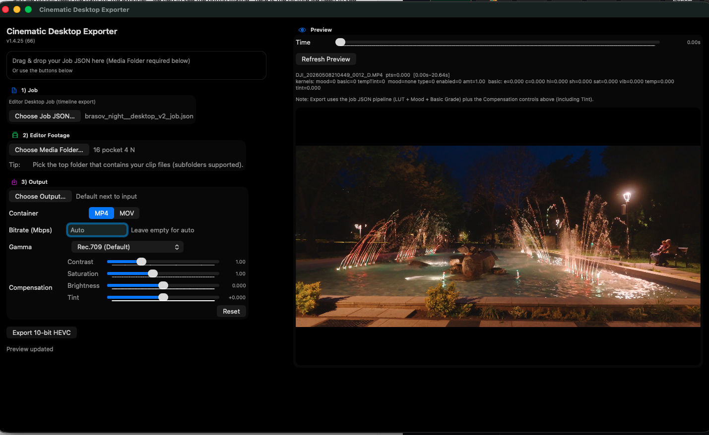Cinematic Desktop Exporter macOS app
